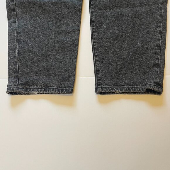 Good American Good Girlfriend Jeans High Rise Black Distressed Stretch Denim - Picture 7 of 14